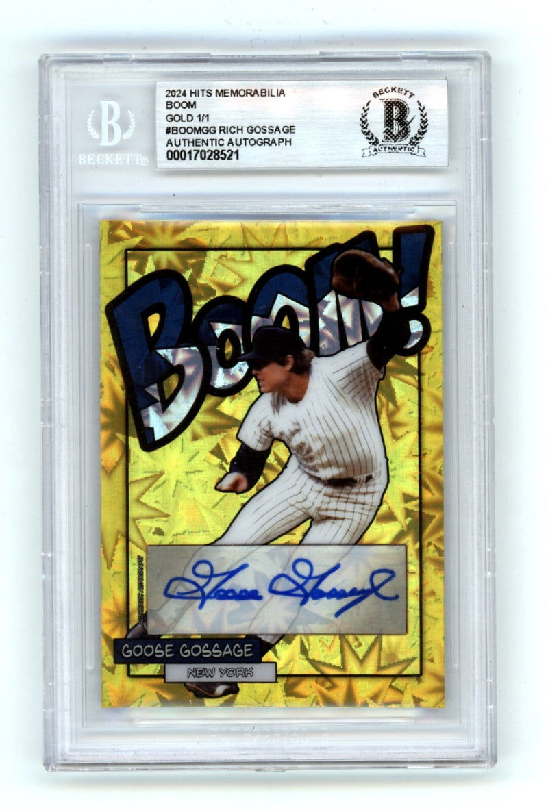 Goose Gossage 2024 Hits Memorabilia BOOM Gold #1/1 Signed BGS BAS Auto Yankees
