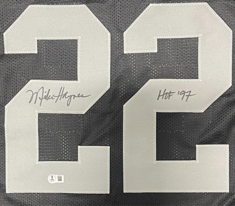 Mike Haynes Signed Raiders Custom Jersey w/ HOF 97 Beckett Witness BAS COA