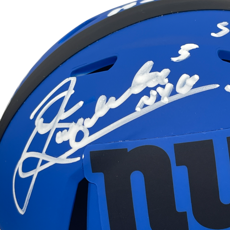 Sean Landeta Signed New York Giants Rave Mini Helmet w/ 3 Ins Beckett W BAS COA