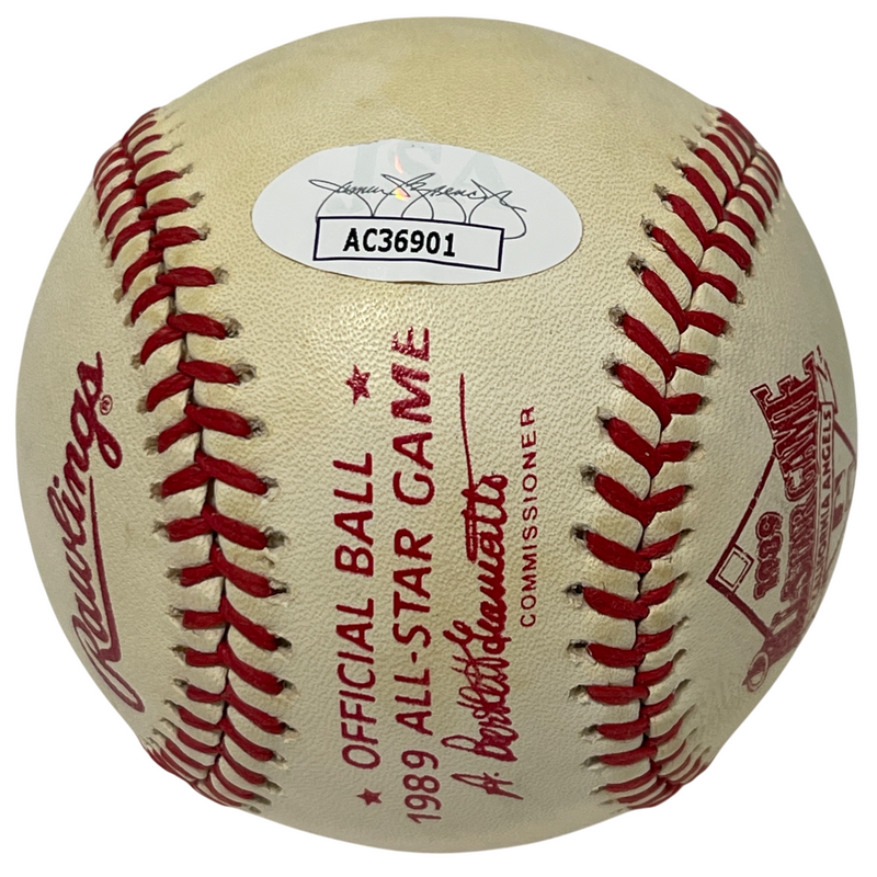 Benito Santiago Signed Rawlings 1989 All Star Game Logo Baseball Padres JSA COA