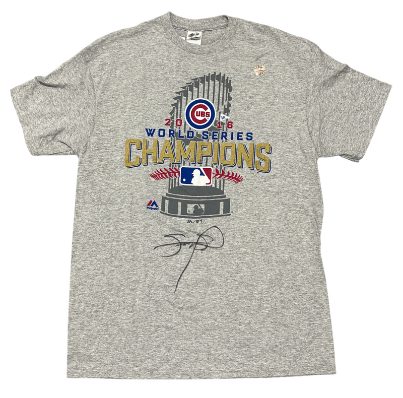 Sammy Sosa Signed 2016 Chicago Cubs World Series Champions Shirt Beckett BAS COA