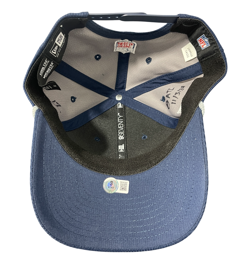 Brandon Aubrey Signed Auto Game Worn 2024 Cowboys Hat vs ATL Beckett BAS COA #4