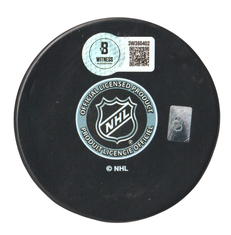Bryan Trottier Signed Islanders Logo Puck w/ Islanders Dynasty Beckett W BAS COA