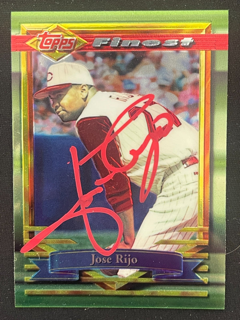 Jose Rijo Signed 1994 Topps Finest Baseball #308 LSCM COA Cincinnati Reds