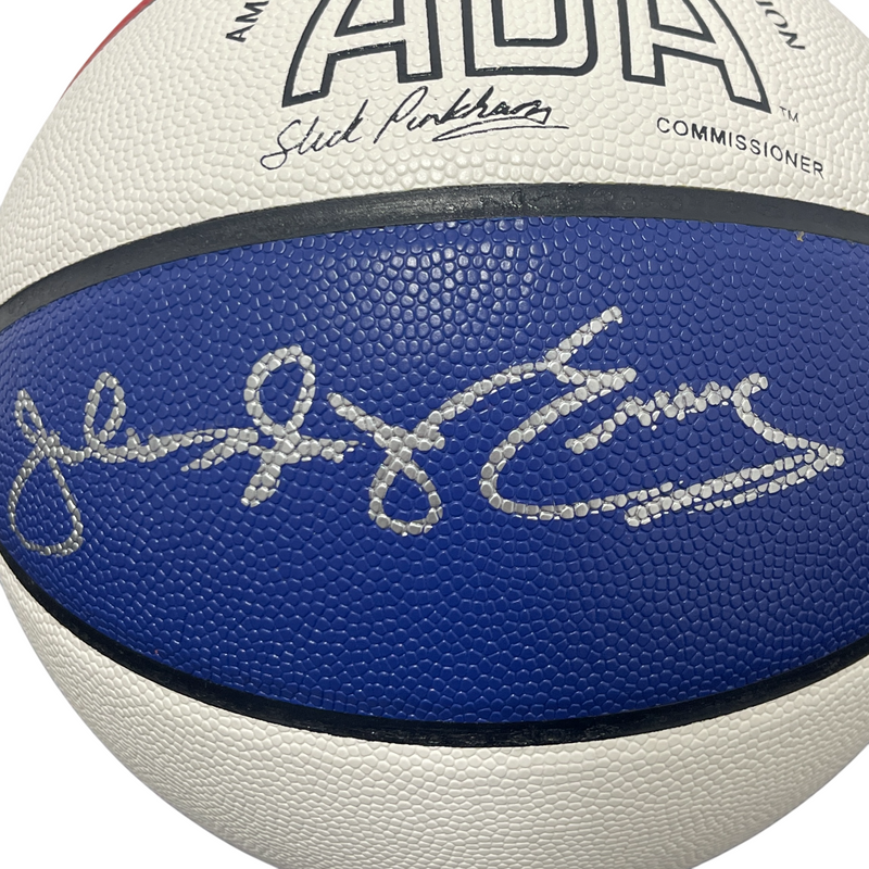 Julius Erving Signed Autographed ABA Basketball w/ Dr J Beckett Witness BAS COA