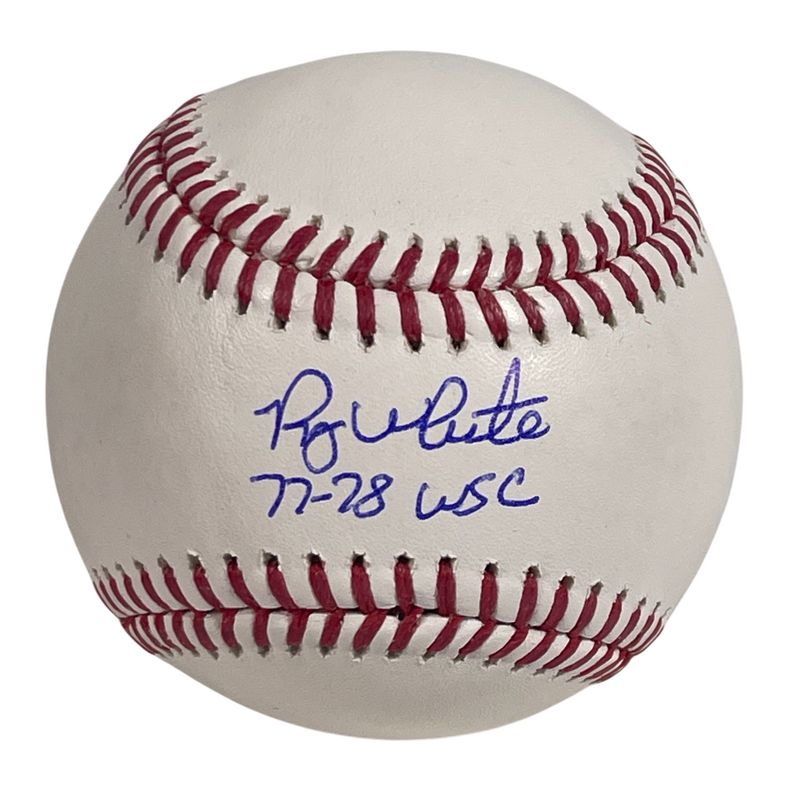 Roy White Signed ROMLB Baseball w/ 77-78 WSC Beckett Witness BAS COA