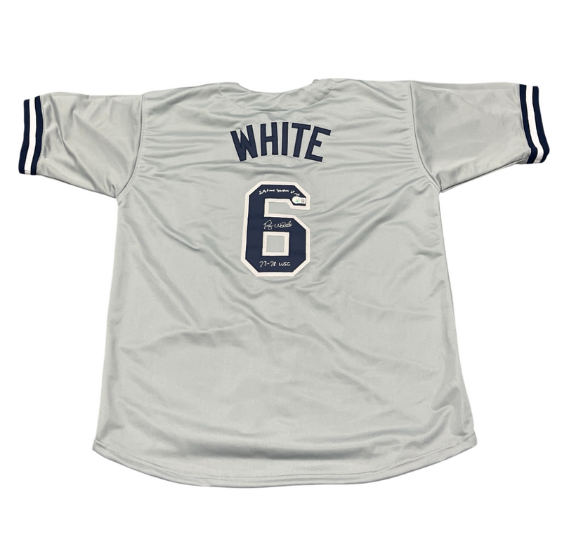 Roy White Signed Yankees Custom Jersey Lifetime Yankee & 77-78 WSC Beckett COA