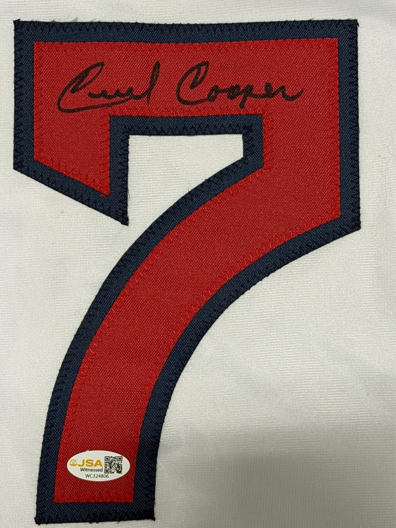 Cecil Cooper Signed Autographed Boston Red Sox Custom Jersey JSA Witness COA