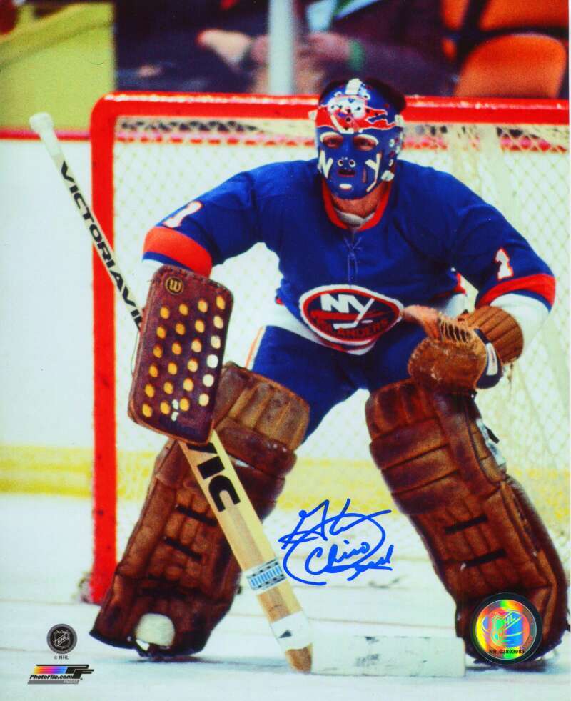 Glenn "Chico" Resch Signed New York Islanders 8x10 Photo File LSCM COA #1