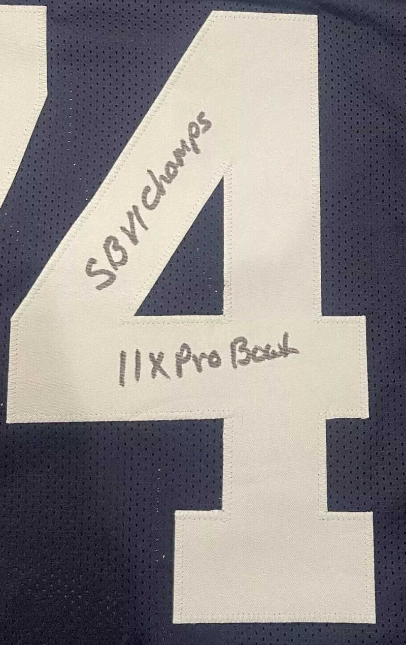 Bob Lilly Signed Dallas Cowboys TB Custom Jersey w/ 4 Ins Beckett Wit BAS COA