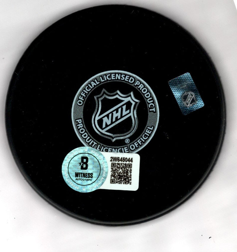 Brett Hull Signed Auto St. Louis Blues Puck Beckett Witness BAS COA
