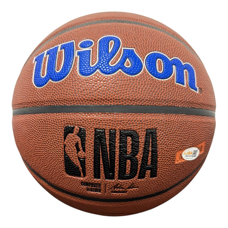 Kenny Sky Walker Signed Wilson Knicks Basketball w/ 89 Dunk Champ JSA W COA