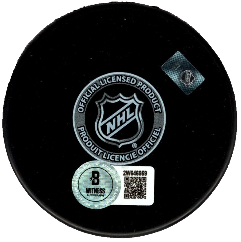 Brett Hull Adam Oates Dual Signed St. Louis Blues Puck Beckett Witness BAS COA