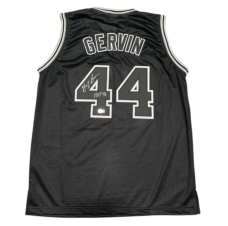 George Gervin Signed San Antonio Spurs Custom Jersey w/ HOF 96 Beckett W BAS COA