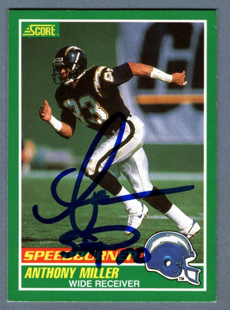 Anthony Miller Signed 1989 Score #311 Speed Burner Rookie RC LSCM COA Chargers