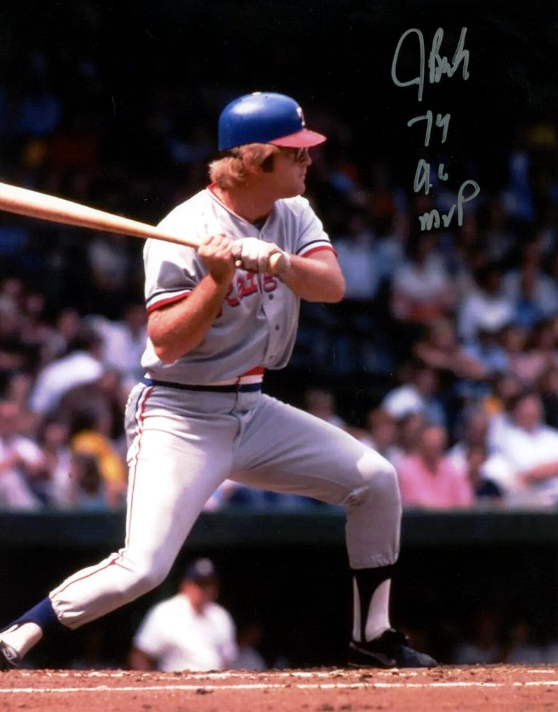 Jeff Burroughs Signed Autographed Texas Rangers 8x10 Photo w/ 74 AL MVP LSCM COA
