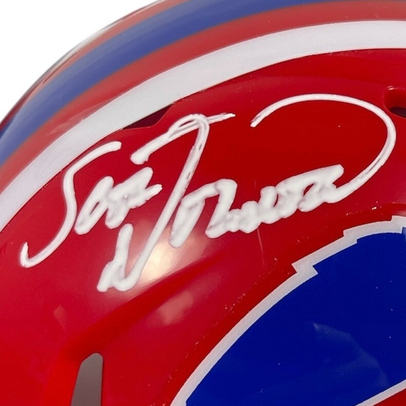 Scott Norwood Signed Buffalo Bills TB Mini Helmet Beckett Witness BAS COA