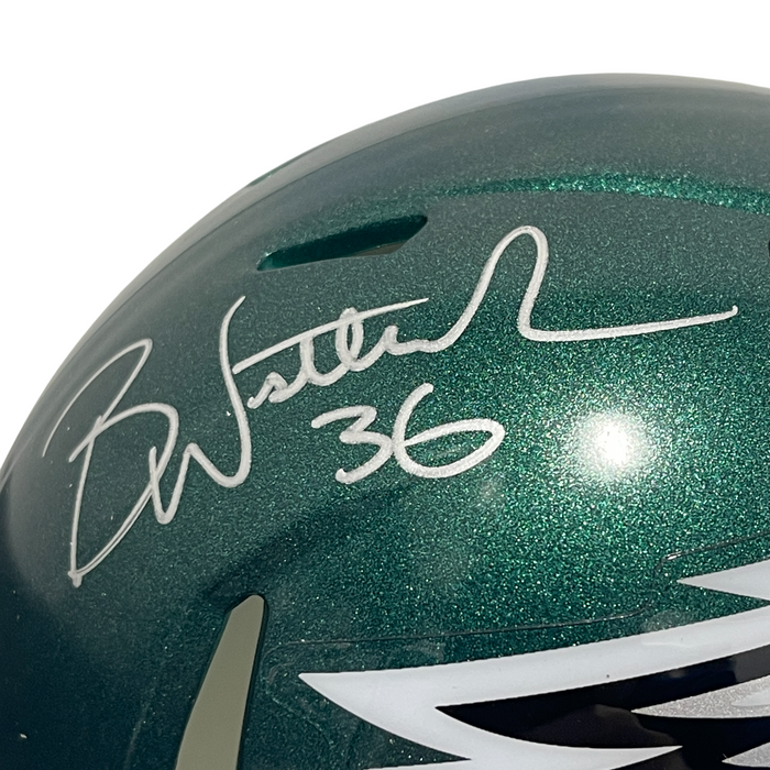 Brian Westbrook Signed Eagles Speed Mini Helmet Beckett Witness BAS COA