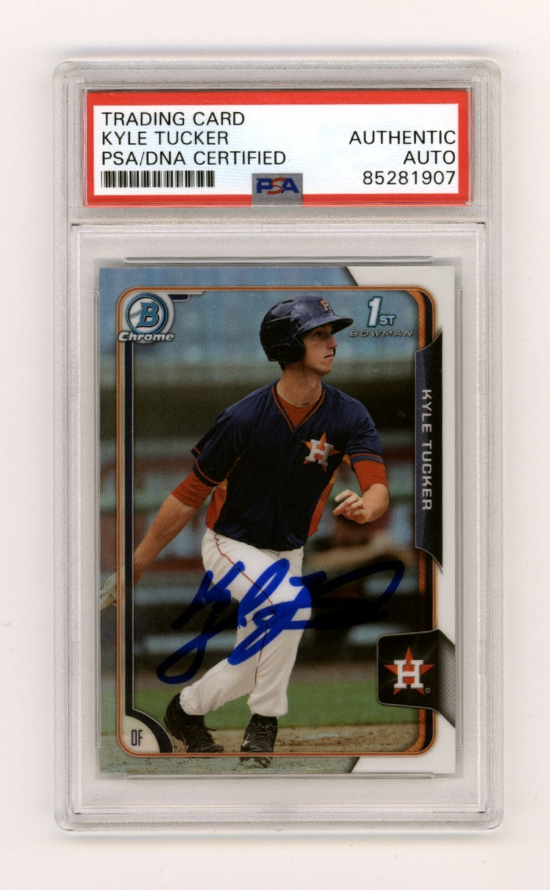 Kyle Tucker 2015 Bowman Chrome Refractor #75 1st Rookie RC Signed PSA Auto