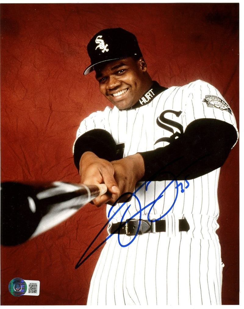 Frank Thomas Signed Chicago White Sox 8x10 Photo Beckett Witness BAS COA #1