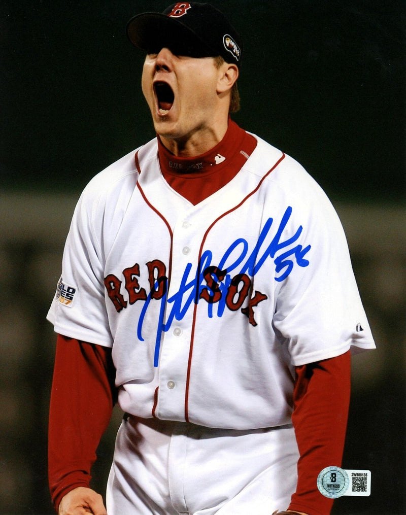 Jonathan Papelbon Signed Boston Red Sox 8x10 Beckett Witness BAS COA #2