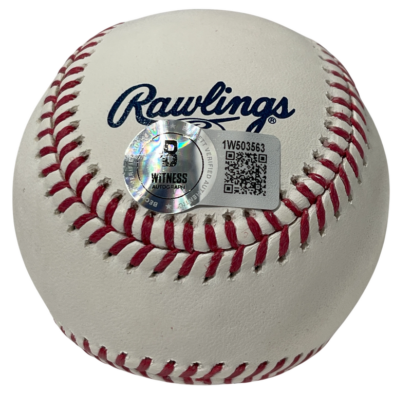 Frank Thomas Signed Auto HOF ROMLB Baseball w/ HOF 2014 Beckett Witness BAS COA