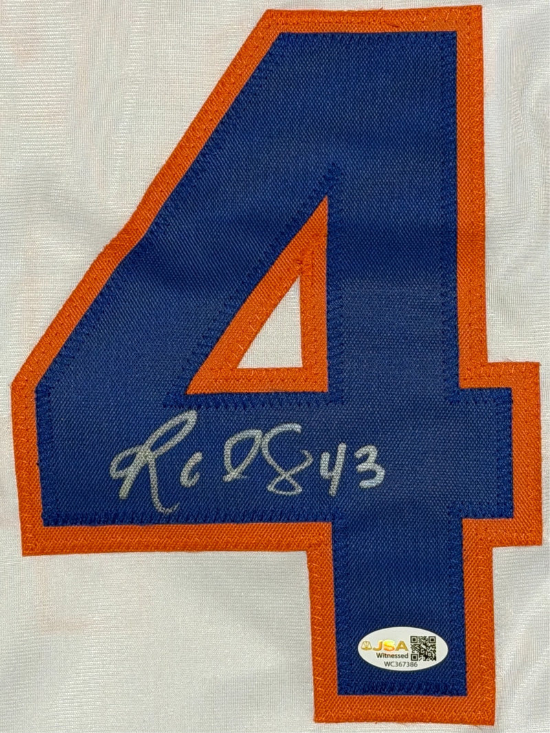 R.A. Dickey Signed Autographed New York Mets Custom White Jersey JSA Witness COA