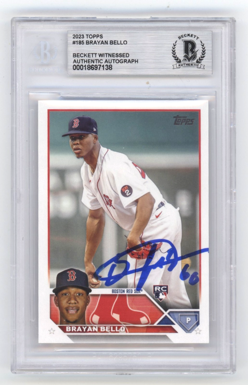 Brayan Bello 2023 Topps #185 Signed Rookie RC Beckett BAS Auto Boston Red Sox