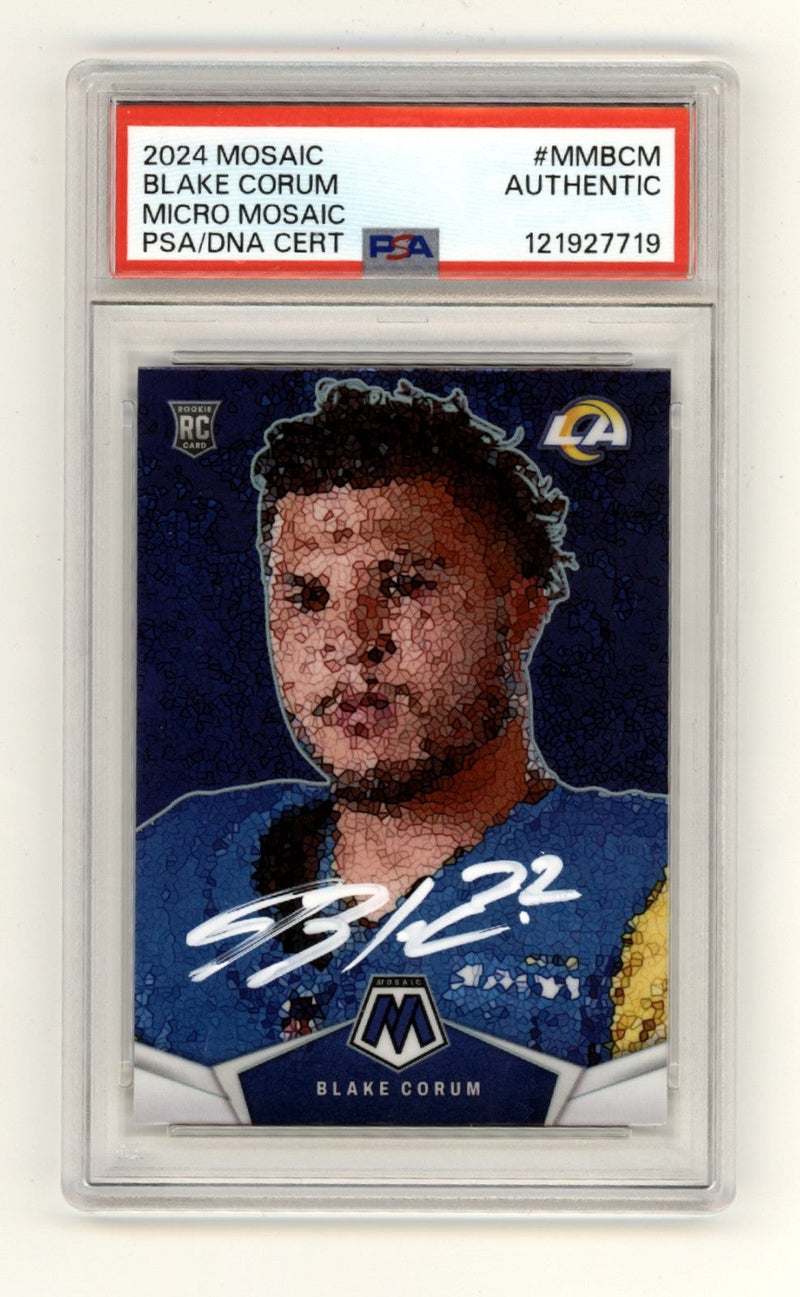 Blake Corum 2024 Panini Mosaic Micro Mosaic Case Hit Signed Rookie RC PSA Auto