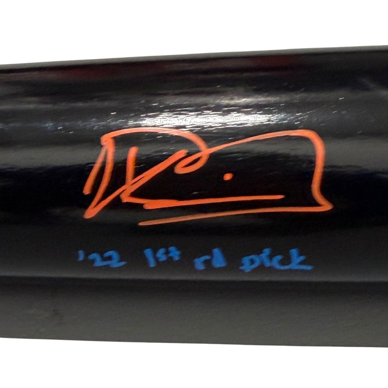 Kevin Parada Signed Black Rawlings Bat w/ 22 1st Rd Pick Beckett Witness BAS COA