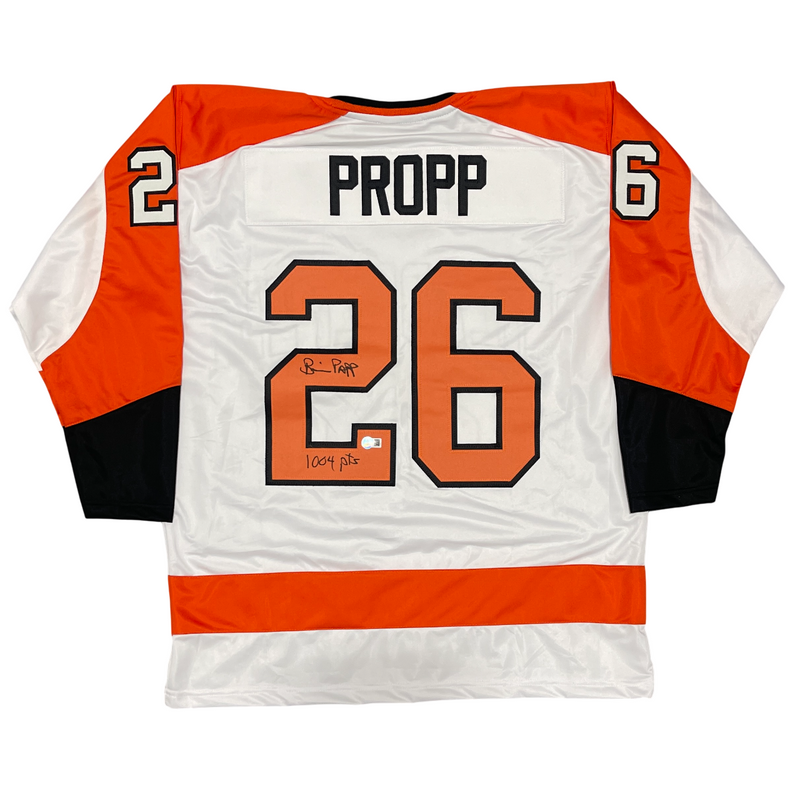 Brian Propp Signed Philadelphia Custom Jersey w/ 1004 Pts Beckett Wit BAS COA