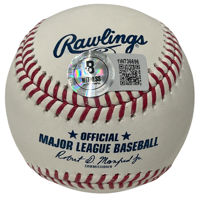 Juan Gonzalez Signed ROMLB Baseball w/ 3 Ins Beckett Witness BAS COA Rangers