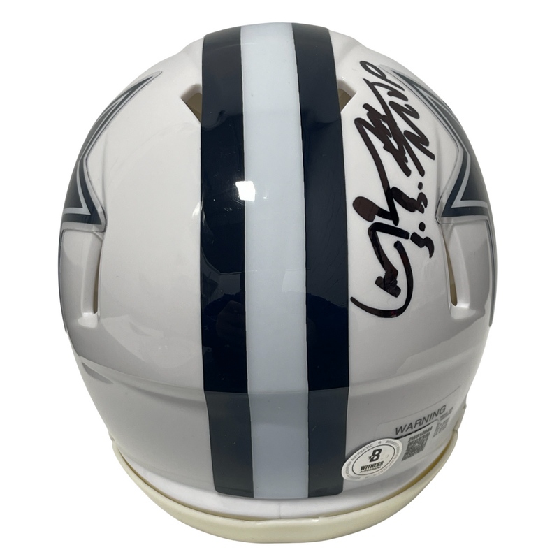 Larry Brown Signed Cowboys Alt Mini Helmet w/ SB XXX MVP Beckett Wit BAS COA