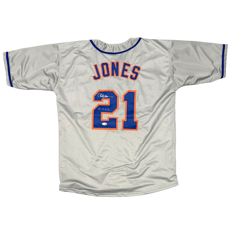 Cleon Jones Signed New York Mets Custom Jersey w/ 69 WSC JSA Witness COA