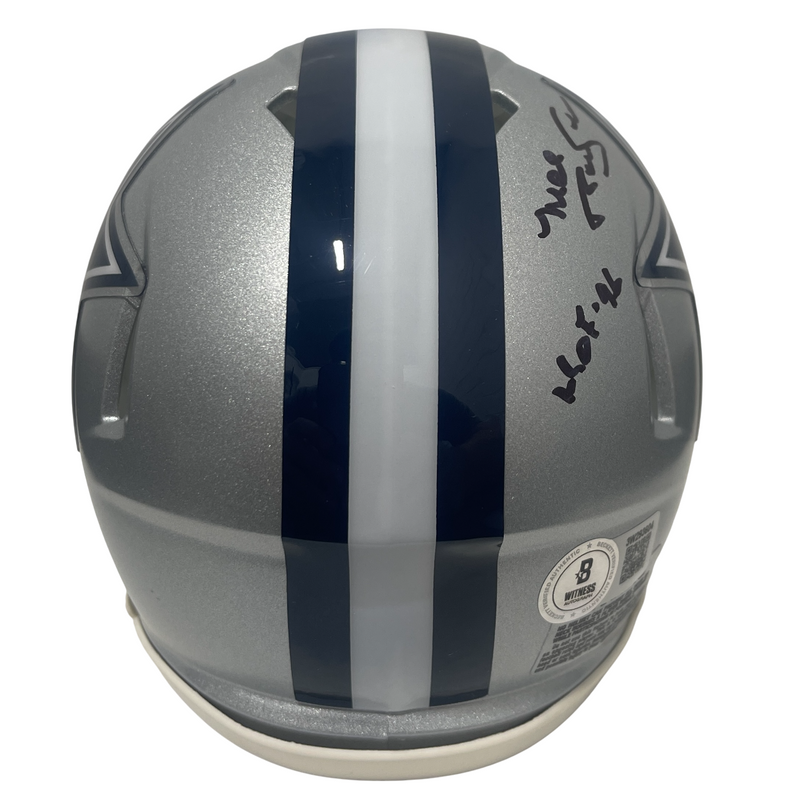 Mel Renfro Signed Cowboys Speed Mini Helmet w/ HOF 96 Beckett Witness BAS COA