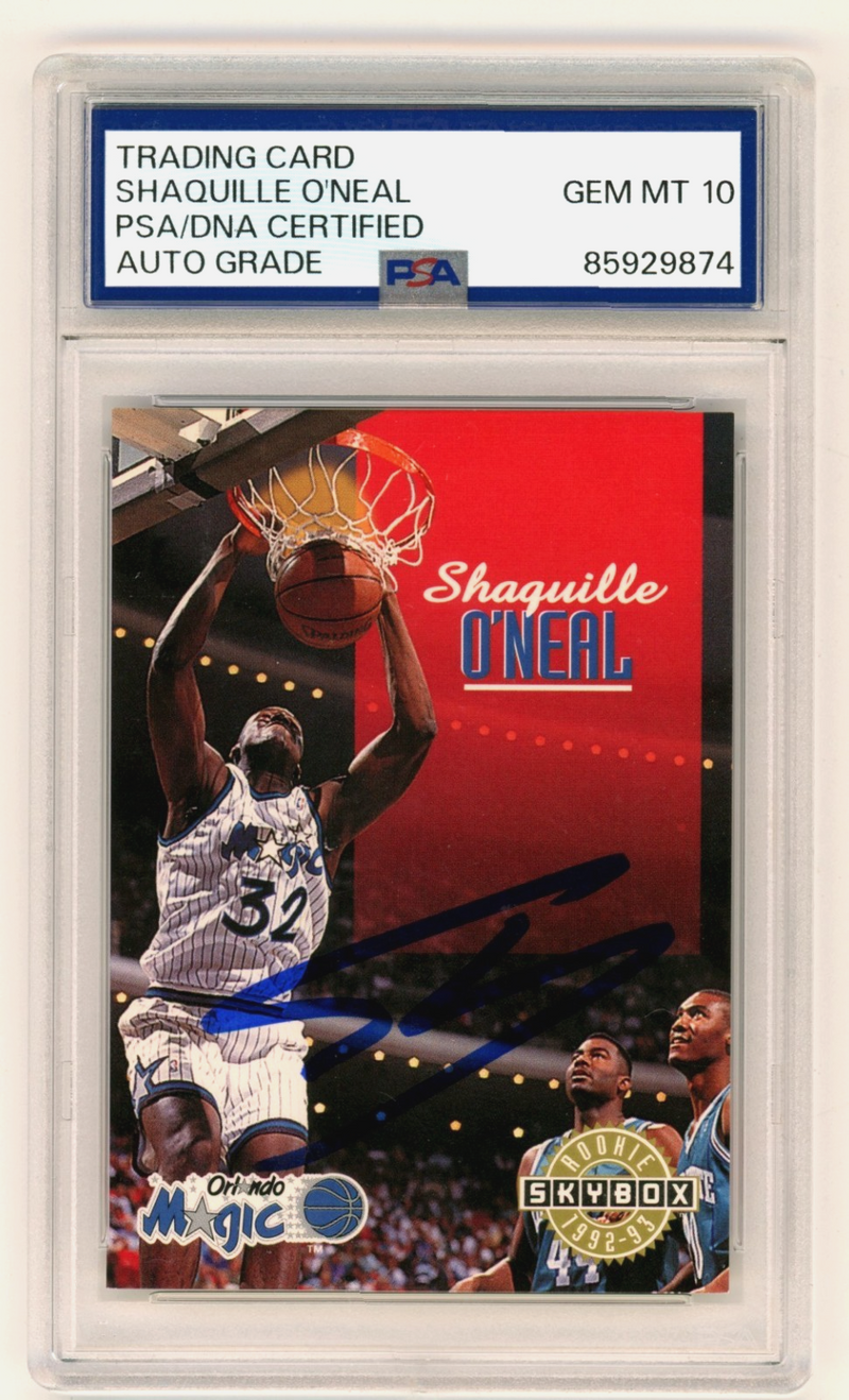 Shaquille O'Neal 1992-93 Skybox #382 Rookie RC Signed PSA 10 Auto Shaq