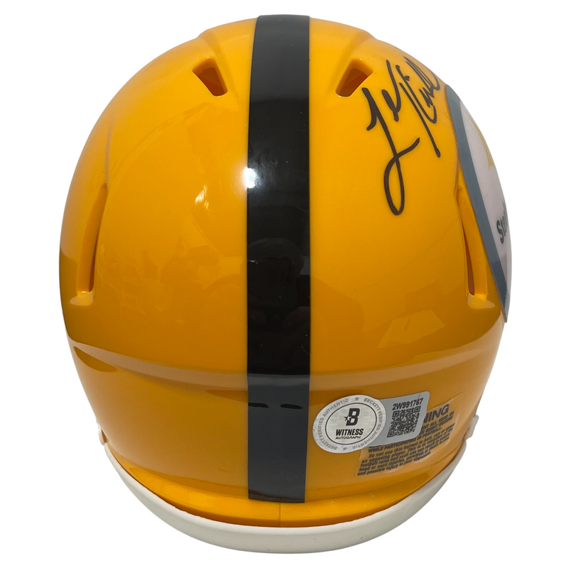 Levon Kirkland Signed Steelers Gold 75th Ann Mini Helmet Beckett W BAS COA