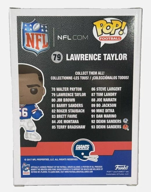 Lawrence Taylor Signed Auto New York Giants Funko Pop #79 Beckett Wit BAS COA