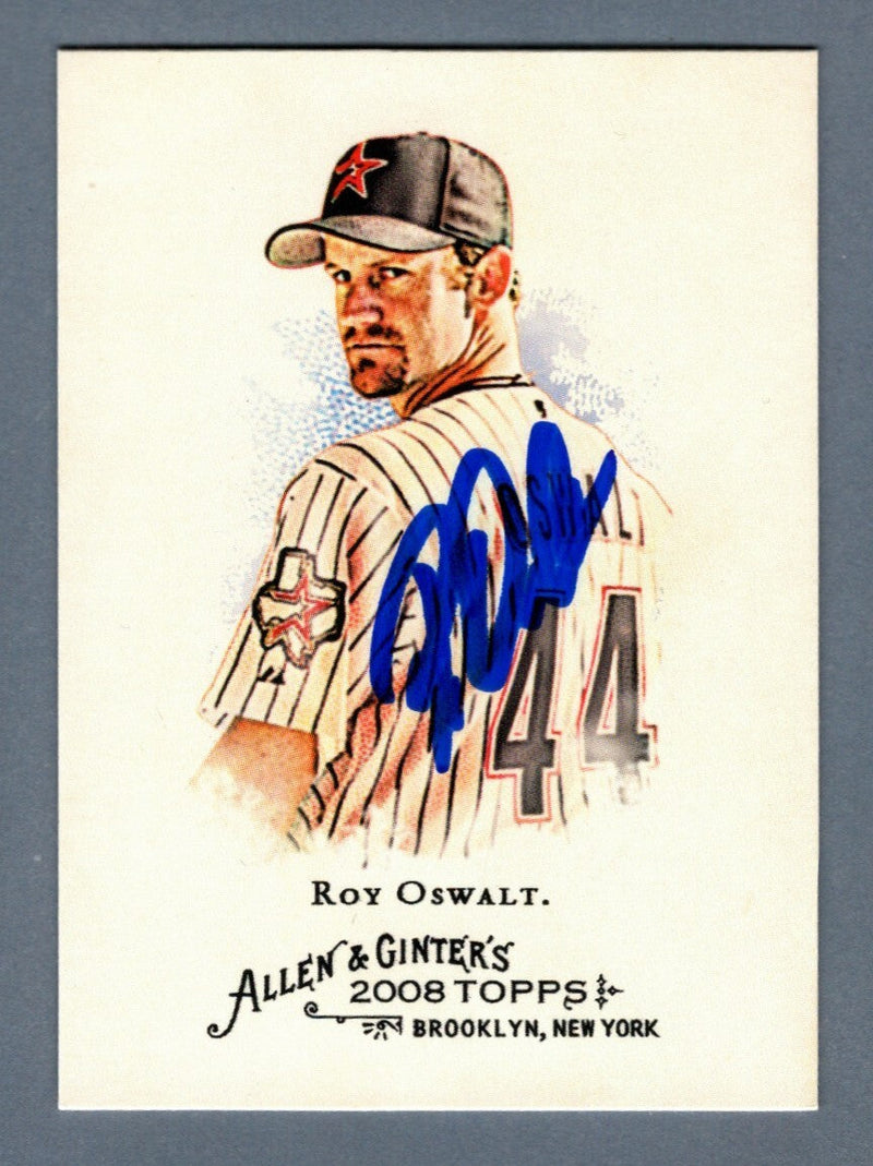 Roy Oswalt Signed 2008 Topps Allen & Ginter #225 LSCM COA Houston Astros