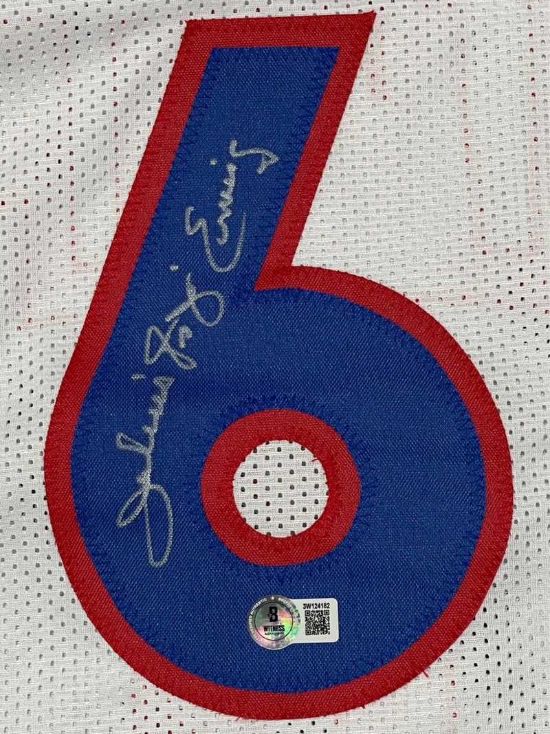 Julius Erving Signed 76ers Custom Jersey w/ Dr. J Insc. Beckett Witness BAS COA