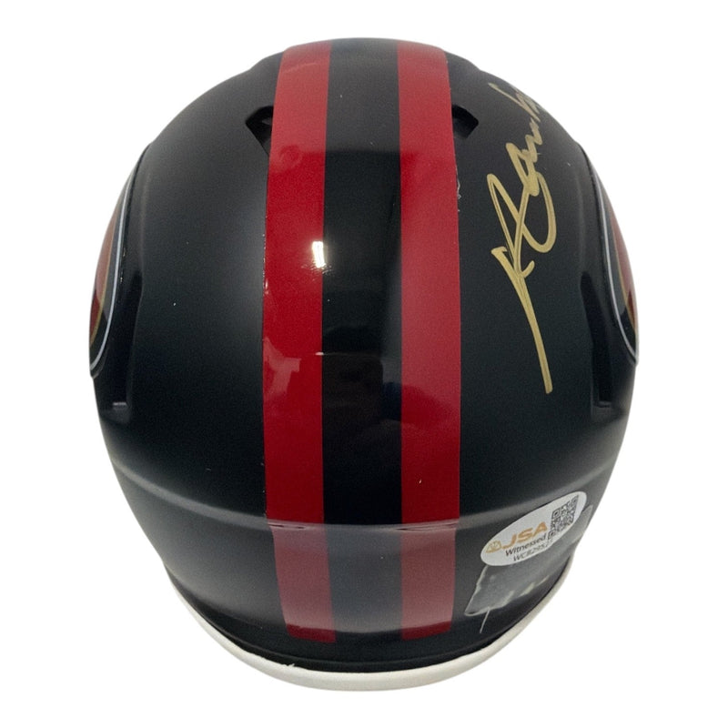 Merton Hanks Signed San Francisco 49ers Rivalries Mini Helmet JSA Witness COA