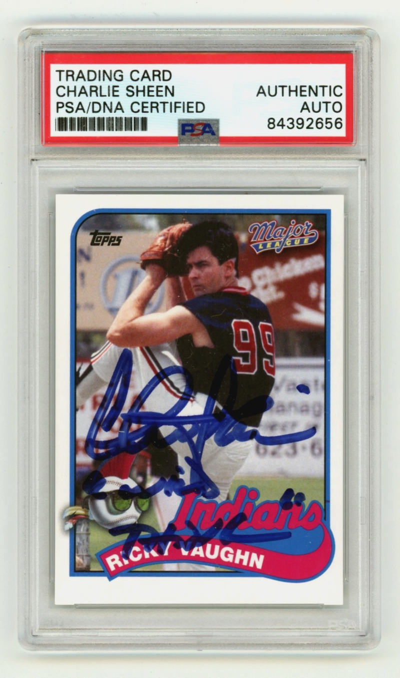 Charlie Sheen 2014 Topps Archives Major League Wild Thing PSA Auto Ricky Vaughn