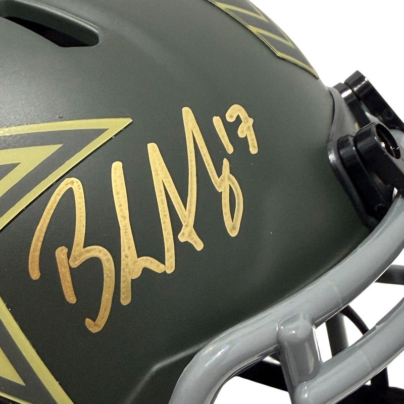 Brandon Aubrey Signed Cowboys Salute to Service 2025 Mini Helmet Beckett BAS COA