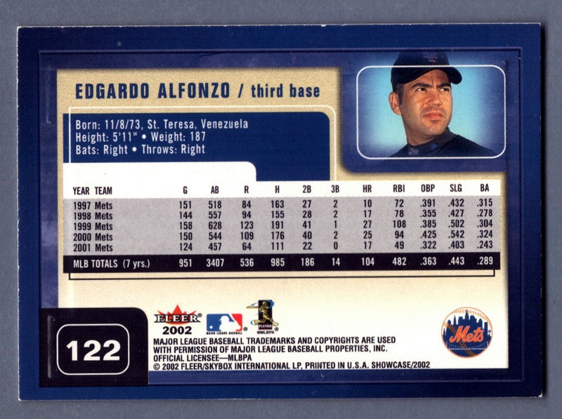Edgardo Alfonzo Signed Autographed 2002 Fleer Showcase #122 LSCM COA NY Mets