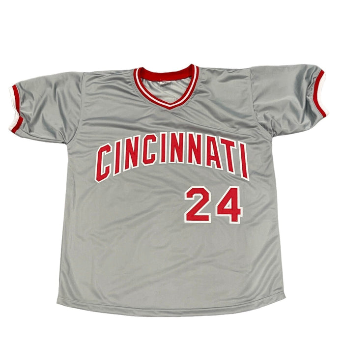 Tony Perez Signed Reds Custom Jersey w/ 2 Ins Beckett Witness BAS COA