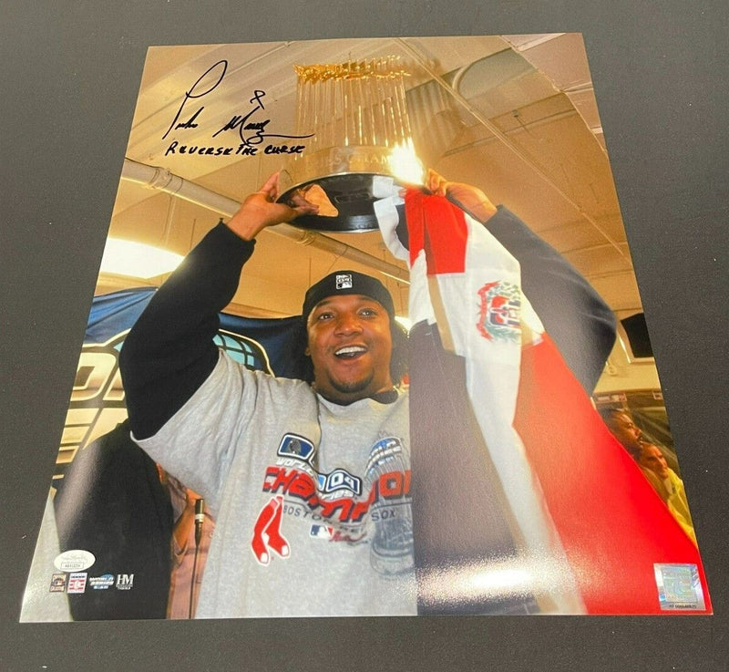 Pedro Martinez Signed Auto Boston Red Sox 16x20 Photo Reverse the Curse JSA COA