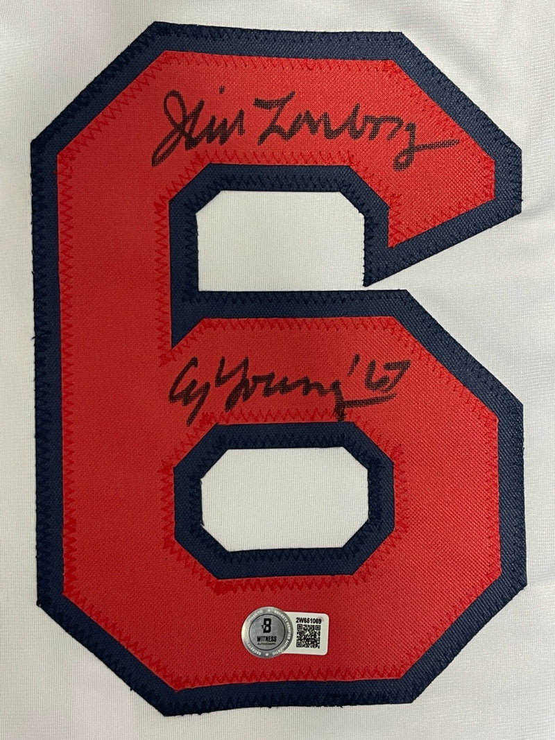 Jim Lonborg Signed Red Sox Custom Jersey w/ CY Young 67 Beckett Witness BAS COA