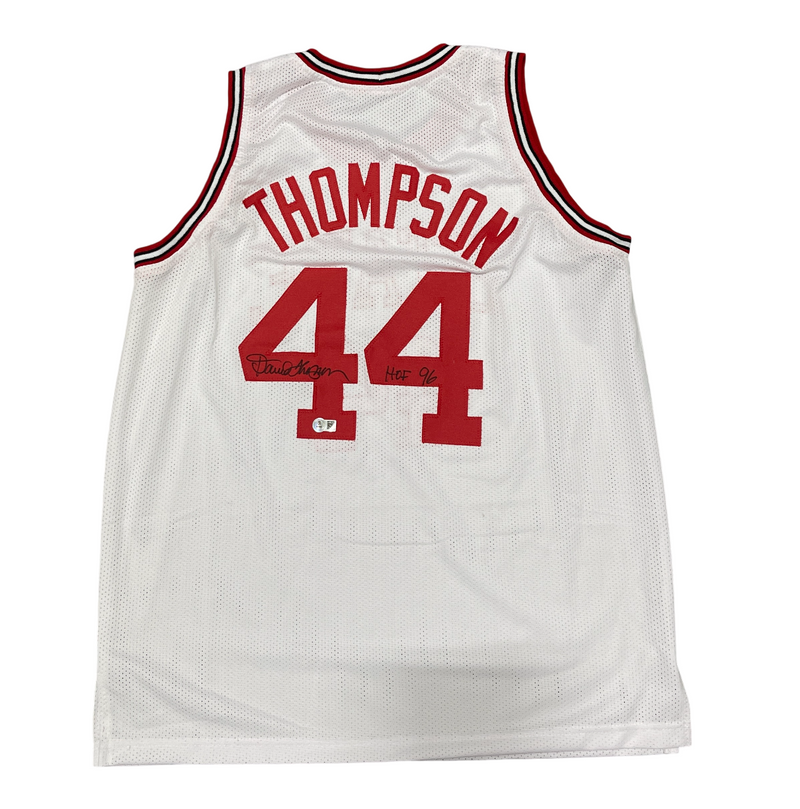 David Thompson Signed NC State Custom Jersey w/ HOF 96 Beckett Witness BAS COA
