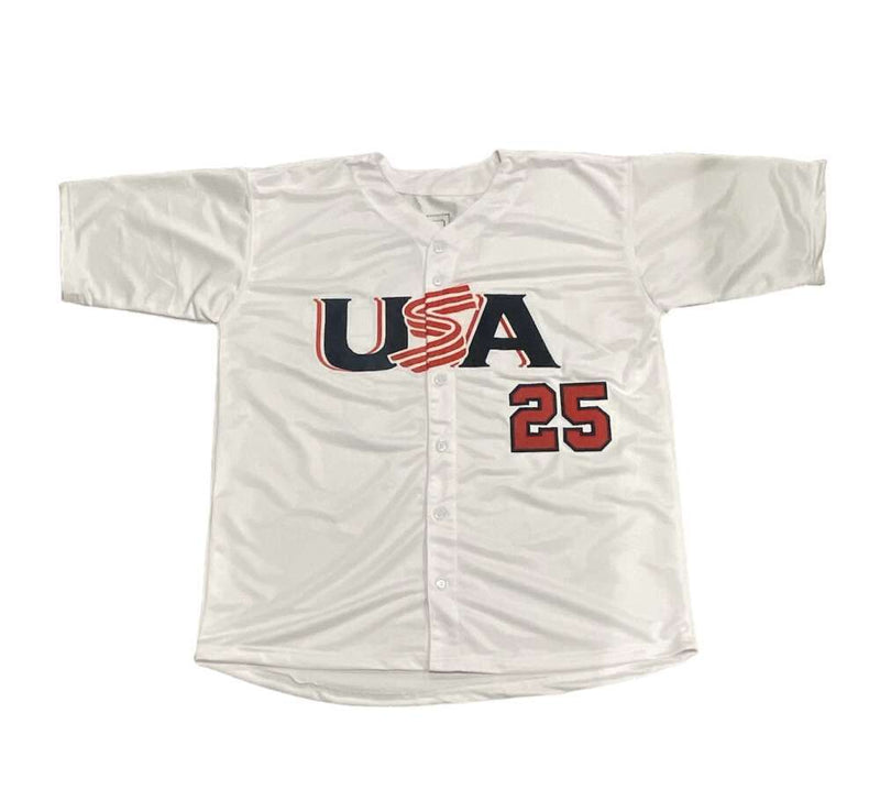 Derrek Lee Signed USA WBC Custom Jersey w/ USA! Beckett Witness BAS COA