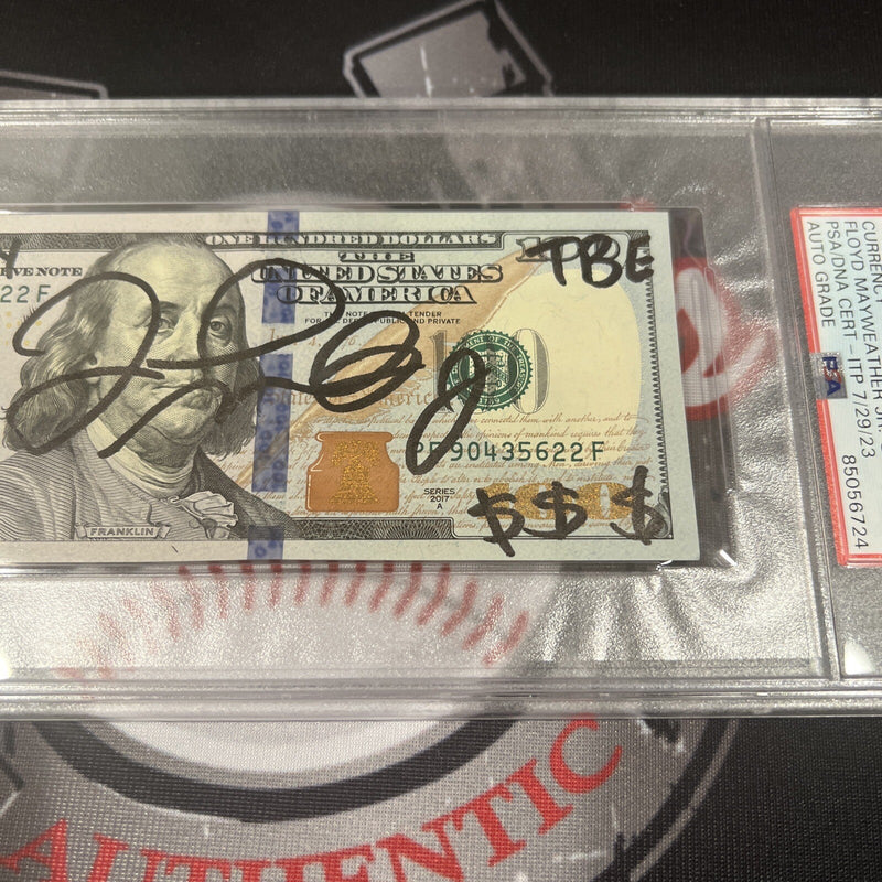 Floyd Mayweather Jr Signed $100 Bill US Currency x4 Inscriptions PSA 10 Auto A